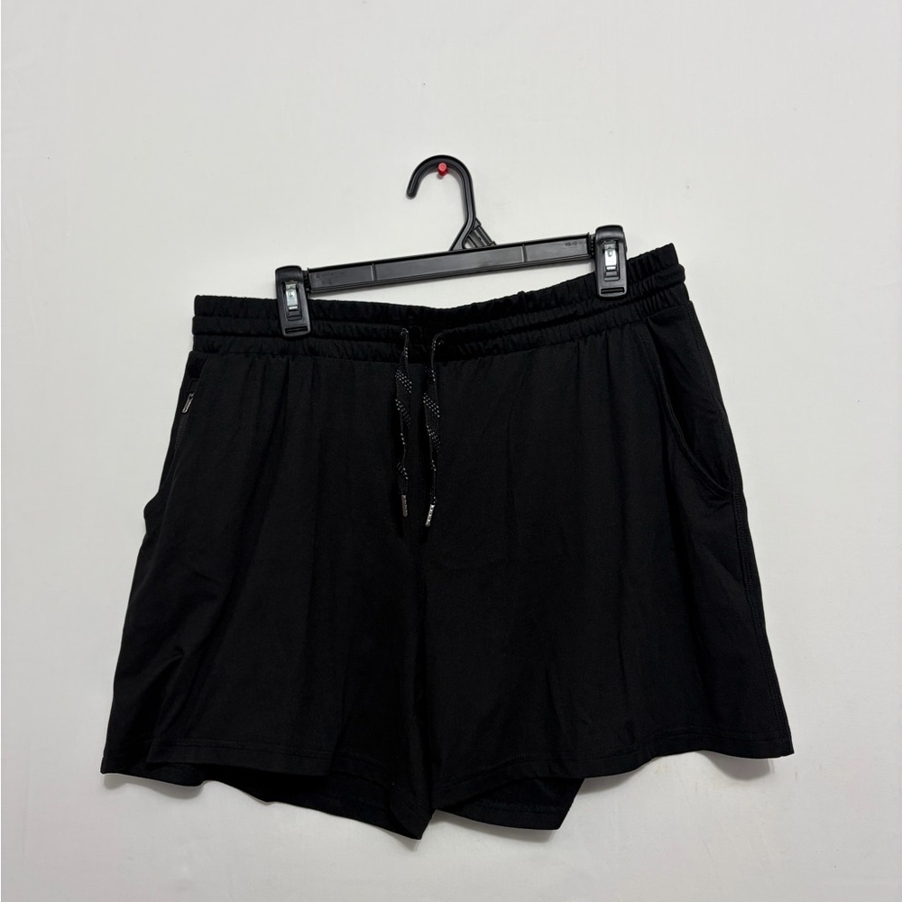 Pacific Trail Women’s size L Black Athletic Shorts Zipper Pocket(A302)✨
